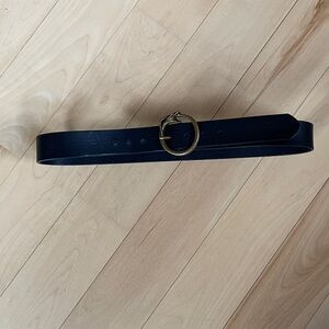 Genuine Leather Belt with bronze colored metal Snake Buckle - size 36